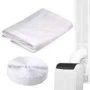 AC Window Vent Kit | Adjustable Weather Stripping | Horizontal Sliding Window Kit, Weatherproofing Products with Drawstring Design for AC Unit