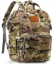Diaper Bag Backpack for Men Dad, Waterproof Large Canvas Camo Nappy Bags, Baby C