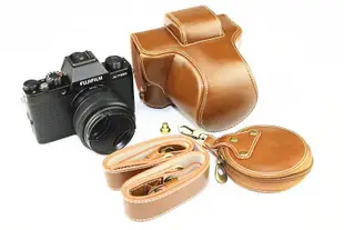 創客優品 包郵 適用富士XT100皮套 X-T100 15-45mm套機相機包攝影皮套肩帶 SY125
