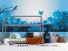 3D Forest Silhouette Wallpaper Wall Mural Removable Self-adhesive 11