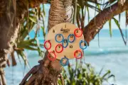 Hookey Set Quality Out Door Family Game Numbered Board made from Rubber Wood