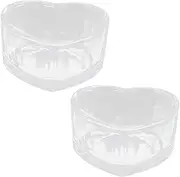 ifundom 2Pcs Hamster Food Bowl Hamster Glass cage Hamster Food Mix Clear Hamster Bowl Bunny Water Container Guinea Pigs Food Small Animal Feeding Bowl Hamster Treats Heart-Shaped Feeder
