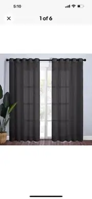 NICETOWN Sheer Window Curtains for Living Room, Ring Top Voile Sheer Textured...