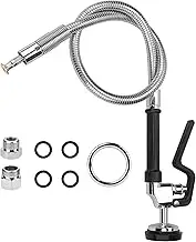 DYVIAHOME Pre Rinse Hose with Spray valve 38 Inch Flexible Stainless Steel Hose with Spray Nozzle Head Replacement Kit for Commercial Kitchen Sink Faucet
