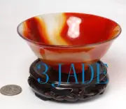 4 1/4" Carnelian / Red Agate Bowl / Crystal Gemstone Quartz Stone Carving