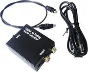 Moyishi Digital Optical Coax to Analog RCA Audio Converter Adapter - Optical Toslink Cable Optical Cable Included
