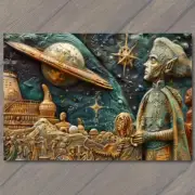 5x7" Alien God Civilization Religious Deity Ceremony Sacred Ritual Spaceship