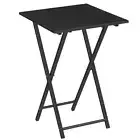 Folding TV Tray Table, Wooden TV Tray, Portable Sofa Side Table, 1 Black