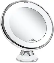 Makeup Mirror With 10X Magnification 18 S Fill Lights Magnifying Makeup Mirror Portable Lighted Vanity Mirror With Suction Cup White