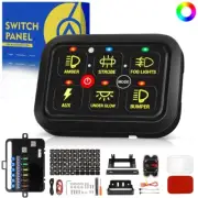 6 Gang Blue LED On/Off Circuit Control Switch Panel Relay System Sensor Car Boat