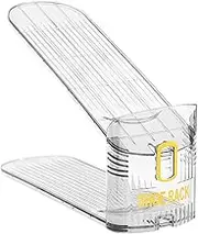Shoe Space Saver - Shoe Slots Organizer | Transparent Shoe Stacker | Adjustable Shoe Holder Stand | Non-Slip Shoe Holder | Shoe Stands Stackable or Home Bathroom Closet | 3level Height Shoe Organizer
