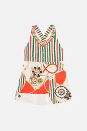 KIDS HALTER PLAYSUIT WITH CROSS BACK STRAP 12-14 SALUTI SUMMERTIME