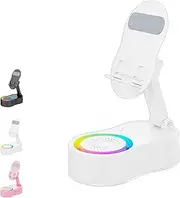 SonicDrop Dock – No-Pair Magic Speaker & Charging Stand, Wireless Induction Audio Bluetooth Speaker, 360 Rotation Bluetooth Phone Speaker Stand for Home and Outdoors (White)
