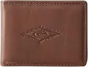 [Rip Curl] Men's Search Surf Leather Wallet, Multiple Card Slots and ID Window, Brown, Brown