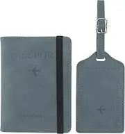 YELARXI Luggage Tag, PU Leather Luggage Tag Travel Baggage Labels Waterproof Tag Privacy Protection for ID Suitcase Identifier Backpack Bag Essential (Light Gray)