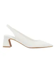 [Nine West] Cornela Slingback Pump in White