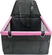 Dog Car Seat Cover Foldable Hammock Pet Harness Cat Bag Basket Stable and Foldable Travel Pet Dog and Cat Safety Car Seat(Pink)