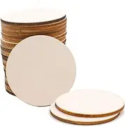 SHINEOFI 50pcs Wooden Painting Slices Round Shaped Smooth Lightweight DIY Decorations Wood Craft Accessories Home Dec
