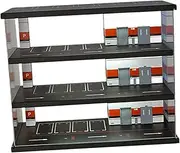 CoudarTitie 3 Tier Garage Display Case with LED for 1:64 Vehicle Collection Doll Car Model Storage Box