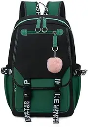 Kids Backpacks For Teen Girls With USB Port, cute green backpack Can Hold 15.6in Notebook,Tablets.Girls Backpack Can Be Used As Students Or Friends