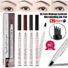 Eyebrow Pencil Microblading Tattoo Waterproof Fork Tip 3D Makeup Ink 4 fork Pen