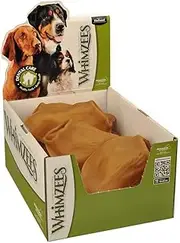 WHIMZEES Ear Dental Dog Treats, Bulk Box, Medium/Large (12-27kg Dogs), Natural Daily Dental Chews (18 Count)