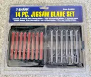 14 piece Jigsaw Blade set T Shank Set includes wood, PVC & metal blades W/ Case