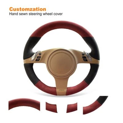 Hand stitch Alcantara Car Steering Wheel Cover for Porsche 911 Boxster Cayman