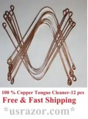 12 pieces Copper Tongue/mouth Cleaner Scraper Oral Hygiene Bad Breath /BRUSH