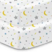 Cotton Percale Fitted Sheet, for 52" x 28"/132 x 71 cm Crib & Toddler Bed Mat...