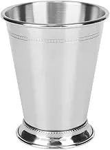 Lwuey Stainless Steel Julep Cup, Silvery Mint Mojito Cup Cocktail Mug Mixed Drinks Glass Wine Glasses Beer Silver Plated Beaded Mugs Margarita Glasses for Refreshing Mixing Drink Bar Parties Lovers