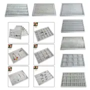 Jewellery Display Tray Velvet Storage Empty Box Showcase Organizer Holder Grey