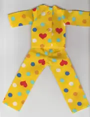 Doll Clothes-Yellow/Dots/Heart Print Pajamas fit Barbee/11 1/2 inch-Homemade BP4