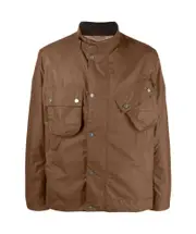 buckle-collar cotton lightweight jacket S Brown
