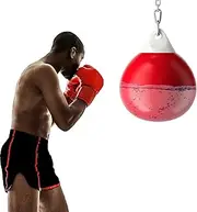 Costway Water Punching Bag, 50/81.5kg Heavy Punching Bag with Adjustable Metal Chain, Insurance Buckles & Water Injection Hose, Aqua Training Bag for Adults and Kids, White/Black/Red