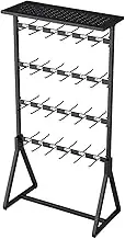 Multifunction Retail Display Stand, 4 Tier Boutique Clothing Store Commercial Shelves, Large Capacity Slippers Underwear Bra Socks Accessories Storage Rack, Organizer (Color : Black, Size