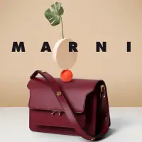 在飛比找蝦皮購物優惠-降價售‼️Marni Trunk 風琴包 Medium Bl