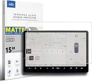 [Matte (New Batch) Tesla Model 3 Screen Protector, 9H Anti-Glare 0.3mm Tempered Glass Screen Protector for Tesla Model 3 Car 15" Screen Navigator Center Console