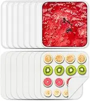 8 Pcs Silicone Food Dehydrator-Trays with Edge, 8 Pcs Mesh Dryer Mats,Reusable Non Stick Silicone Dehydrator Sheets (11x 11in) for Liquids,Fruit Leather,Herbs,Meat and Yogurt