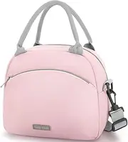 Lunch Bag Women Insulated Lunch Bag for Men Waterproof Lunch Cooler Bag Insulated Lunch Box for Women Portable Reusable Lunch Bag,with Adjustable Straps Can Be Used for Work,Picnic (Pink)