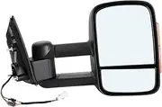 Pair Of Electric Extendable Towing Mirrors Compatible With Isuzu D-MAX 2012+ Black Accessories