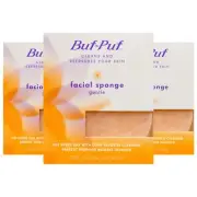 Buf Puf Gentle Facial Sponge Pack of 3 Exfoliating Bathing Sponges
