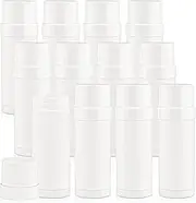 Mirrline 60ml/2oz White Deodorant Containers Plastic Twist Up Filling Bottle Refillable Deodorant Holder Stick for Crayon Lip Balm Chapstick Sunscreen Lotion Bar - 12 Pack