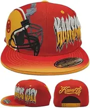 Kansas City New Leader Premium Graffiti City Helmet Red Gold Era Snapback Hat Cap, Red, One Size