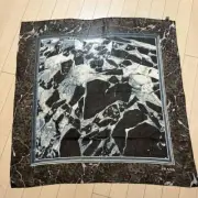 PRADA Scarf Black White Silk Others Women Multifunctional 110977