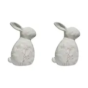 2x LVD Porcelain Rabbit Ornament Large Frenchie Blush Decorative Home Decor
