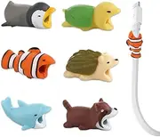 Cable Connector Protector, 6 Pack Animal Phone Data Cable Protector, Charging Cable Protector, Cute Animal Cable Snap, Cable Protector