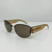 New Authentic Prada SPR 59B SUNGLASSES C. 3AT-3N1 Shiny Gold with Brown 61-18mm
