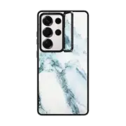 Galaxy S25 Ultra Impact Ring Stand Case Oceanic Blue Green Marble