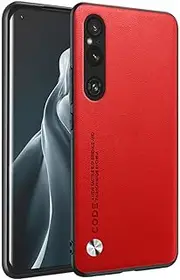 [HONLEN] Case for Sony Xperia 1 V (6.5 inches) Business Phone Case Leather with Back Cover Red